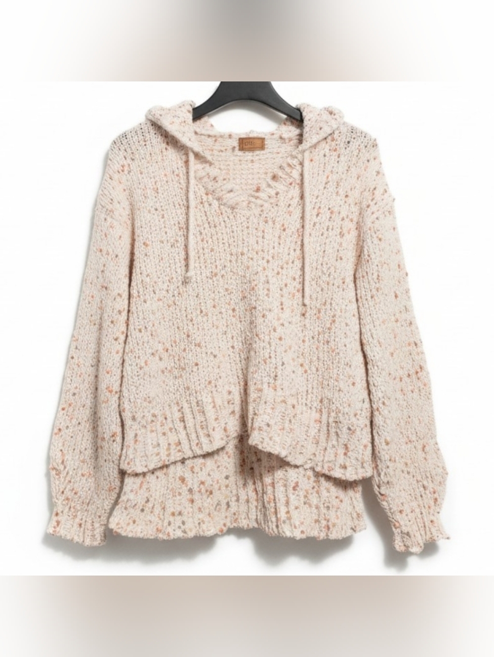 POL Chunky Knit Confetti Hoodie distressed oversized sweater Small Chenille Soft